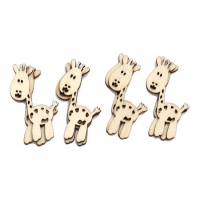 Figuras de madera de jirafa de 5 cm - 8 unidades