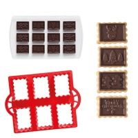 Kit para galletas de cortador y molde termoformado para chocolate de Navidad - Decora