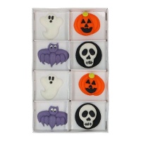 Figuras de azúcar de Halloween de murciélago y calabaza - Wilton - 8 unidades