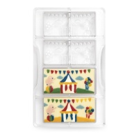 Molde de tableta con fiesta circo de 20 x 12 cm - Decora - 4 cavidades