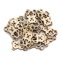 Figuras de madera de osito de 3 cm - 20 unidades