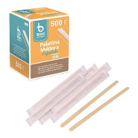 Paletina de madera para café de 11 cm envase individual - 500 unidades