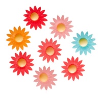 Obleas de flores de Margarita de colores surtidos - Dekora - 8 unidades