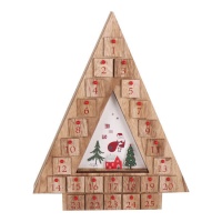 Calendario de adviento de árbol con cajones de 45 x 36 cm