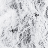 Telaraña blanca con dos arañas negras de 200 gr
