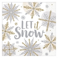 Servilletas de Let It Snow de 16,5 x 16,5 cm - 16 unidades