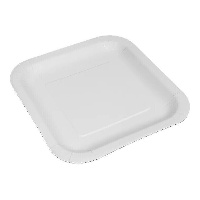 Platos de 23 cm de cartón blanco cuadrados - 100 unidades