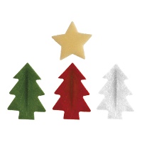 Obleas de Navidad con pinos y estrellas - 26 unidades