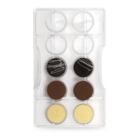 Molde de discos para chocolate de 20 x 12 cm - Decora - 10 cavidades