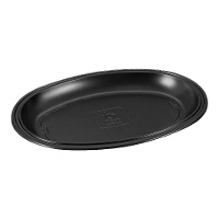 Bandeja de 25 x 18 cm ovaladas de plástico resistente - 3 unidades