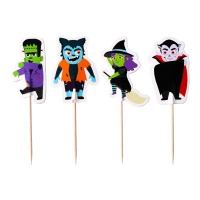 Picks para cupcakes de personajes espeluznantes - 24 unidades