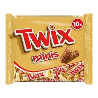 Twix de chocolate con leche y caramelo mini - 10 unidades