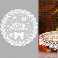 Mantel de 1 m redondo de Merry Christmas calado