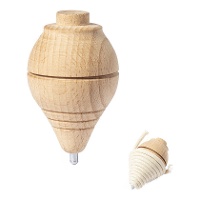 Peonza de madera color natural - 1 unidad