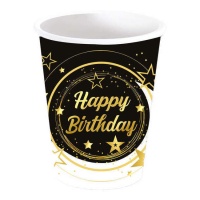 Vasos de estrellas de happy birthday - 6 unidades