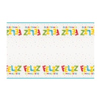 Mantel de Feliz Cumpleaños de 1,37 x 2,13 m