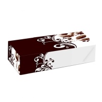 Caja para tarta rectangular decorada con doble altura de 43 x 18 x 9,5 cm - Pastkolor - 5 unidades