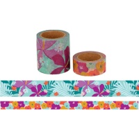 Washi tape de flores y hojas - 5 m