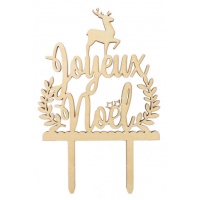 Topper para tarta de madera de Joyeux Noel - Scrapcooking