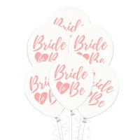 Globos transparentes de Bride to Be rosa de 30 cm - 6 unidades