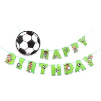 Banderín Feliz Cumpleaños de fútbol - Monkey Business - 1 unidad