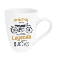 Taza de 350 ml de Papá leyenda sobre ruedas