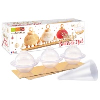 Kit para tarta de bolas de Navidad de plástico de 8 cm - Scrapcooking - 6 piezas