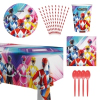 Pack para fiesta de Power Rangers - 8 personas