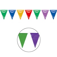 Banderín de triángulos de colores - 50 m