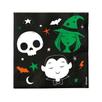 Servilletas de personajes de Halloween de 16,5 x 16,5 cm - 30 unidades