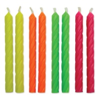 Velas de espiral de colores neón de 5,9 cm - PME - 24 unidades