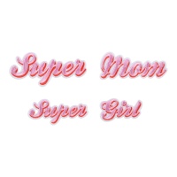 Parche termoadhesivo Super girl y Super Mom - 4 piezas
