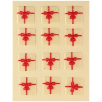 Figuras de chocolate de regalos de Navidad blancos - 6 unidades