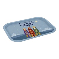 Bandeja de 40 x 28,5 cm de metal de Reyes Magos