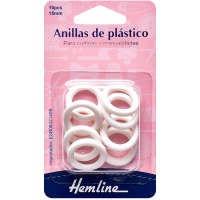 Anillas de plástico de 1,5 cm - Hemline - 10 unidades