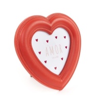 Portafotos de corazón rojo de 19 x 19,5 cm - 1 unidad