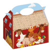 Caja de cartón de animales de granja - 12 unidades