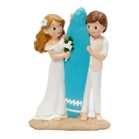 Figura para tarta de novios surferos de 19 cm