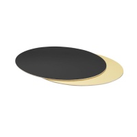 Base para tarta redonda de 32 x 32 x 0,3 cm dorada y negra - Decora