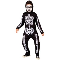 Disfraz de Catrina blanco y negro infantil