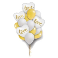 Bouquet de corazones blanco Love - 16 unidades