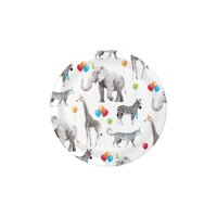 Platos de Animales salvajes divertidos de 18 cm 
- 8 unidades