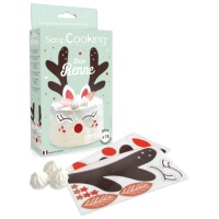 Obleas recortables de reno de Navidad - Scrapcooking - 18 unidades