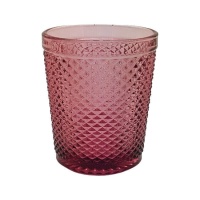 Vaso de 250 ml cristal grabado rosa