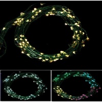 Guirnalda de luces con cable verde de 10 m - 100 leds