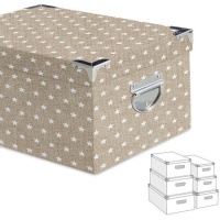Caja rectangular con estrellas Natural - DCasa - 6 unidades
