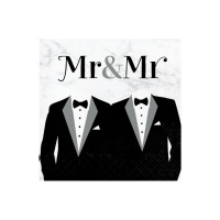 Servilletas de Mr & Mr de 16,5 x 16,5 cm - 16 unidades