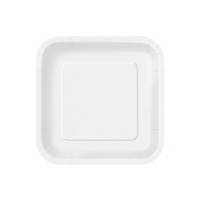 Platos de 23 cm de cartón cuadrados - 10 unidades