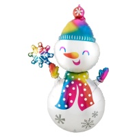 Globo gigante de muñeco de nieve con sonriente de 78 x 139 cm - Anagram