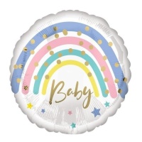 Globo redondo Baby arcoiris pastel de 43 cm - Anagram